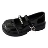 Zapatos de Cuero para Mujer Estilo Dulce-Cool Japonés con Lazo de Perlas 2026 Primavera Nuevos Zapatos Mary Jane Versátiles Estilo Británico JK