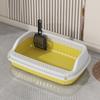Caja de Arena para Gatos Semicerrada Inodoro para Gatos Anti-Arena Anti-Salpicaduras Abierta Caja de Arena para Gatitos Suministros para Gatos Mascota