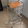 Carrinho de Espaço Estreito Minimalista Leve Luxuoso Prateleira de Chão Organizador de Lanches para Sala de Estar Armazenamento Móvel de Espaço Extremamente Estreito