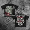 Camiseta con Estampado Distintivo Estilo Americano Street Gothic Algodón Puro Primavera y Otoño Nuevo Estilo Estilo Retro para Hombres y Mujeres Pareja