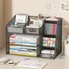 Estante de Almacenamiento para Escritorio Portalápices de Estudiante Estantería Organizadora de Escritorio de Gran Capacidad Estante de Almacenamiento de Archivos para Oficina