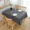 Mantel de lino de color liso, mezcla de algodón y lino, engrosado, diseño liso, estilo simple, adecuado para mesas de comedor, irradia una estética nórdica sofisticada, también adecuado para mesas de café