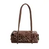 Bolso Nuevo Simple Mini Bolso de Alta Gama para Mujer Otoño Invierno Bolso de Mano Retro Estampado de Leopardo Bolso Versátil Encanto Lindo