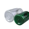 Botella de Plástico Transparente Verde Sólido de Boca Ancha y Hombros Redondeados, Botella de Empaque Sólido, Botella para Tabletas, Botella de Plástico Espeso para Tabletas