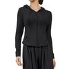 Casaco de roupas de ioga feminino com bolso com zíper slim-fit com capuz Top esportivo ao ar livre Corrida ao ar livre Treinamento Roupas de ginástica com capuz
