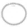 Pulseira Romana Clássica de Luxo Leve Prata Esterlina S925 Banhada a Ouro Moissanita Cor D Montada à Mão Joia Exquisita para Festa Noturna