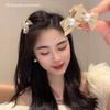 Grampo franja menina fofa grampo elegante sub-rede laço pérola vermelha grampo preguiçoso para cabelo quebrado tamanho pequeno adorno de cabeça acessórios de cabelo