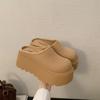 Zapatillas de Media Piel con Plataforma y Puntera para Mujer Verano Ropa de Exterior 2025 Nuevos Zapatos Birkenstock que Aumentan un Poco la Altura Sandalias y Chanclas de Playa