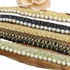 Accesorios de Borde de Encaje con Perlas Estilo Chanel, Tela de Cuello de Perlas, Tira Decorativa para Cuello de Ropa con Borde de Encaje