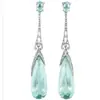 Aretes de Moda para Novia con Cristales Verdes de Venta Caliente Nuevos Pendientes de Joyería de Moda Transfronteriza Europea y Americana