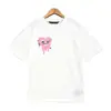 [Transfronterizo 220g] Marca Trendy Transfronteriza Palm Angel Estampado de Letras Salpicadas Cuello Redondo Manga Corta Holgado Hombres y Mujeres