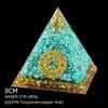 Pirámide de Cristal Natural de 8 cm Decoración Creativa para el Hogar Adorno Artesanal Bola de Cristal Envuelto en Resina Pirámide de Resina