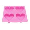 Forma de Silicone para Bolo em Formato de Coração com 4 Cavidades para Sabonete, Gelatina, Pudim, Forma para Bolo