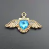 Asas de Anjo Estilo Barroco Coração Colorido em Forma de Joias Pingente Pequeno DIY Pulseira Brincos de Luxo Leve Acessórios de Liga