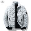 Casaco acolchoado de algodão masculino inverno Novo casaco acolchoado de algodão com forro de lã quente losango estilo coreano na moda gola curta top juventude em estoque