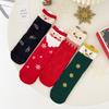 Comercio Exterior Calcetines de Primavera de Dibujos Animados para Dama Lindo Alce Calcetines de Navidad Tubo Medio Orejas Estéreo Calcetines de Navidad Calcetines Rojos