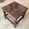 Banqueta Pequena de Redwood, Madeira Maciça Cor de Teca, Banqueta Quadrada Pequena, Banqueta para Trocar Sapatos Estilo Chinês para Casa, Banqueta Baixa, Banqueta Quadrada para Sala de Estar