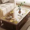 Nuevo Mantel Transparente Estilo Chino para Mesa de Café, No Lavable, Impermeable, Resistente al Aceite, Lujo Ligero, Sensación de Alta Gama, Mantel de Vidrio Suave de PVC para Mesa de Comedor