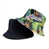 Sombrero de Pescador Estilo Isla Caliente al Aire Libre Transfronterizo Bordado 3D con Letras Estampado Digital Moda Versátil Sombrero de Cubo Amazon