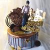 Decoração de bolo de galinha aniversário sorte noite galinha comendo homens e mulheres terno Jesus boneca de sobrevivência com cheio