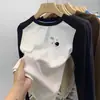 Camada Base Casual Infantil Raglan Manga Longa Outono Inverno Novo Estilo De Rong Camiseta Gola Redonda Menino Pequeno Roupa Íntima Top Felpudo
