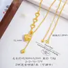 El Mismo Estilo que el Collar con Borlas de Corazón Hueco Cepillado Color Oro Arena de la Tienda Puzuo Gold, Versátil, Dulce, de Alta Gama, Cadena para Clavícula de Lujo Ligero