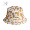 Sombrero de Pescador con Estampado de Vaca, Moderno y Único Estilo Coreano para Mujer, Sombrero de Sol para Primavera y Verano, Sombrero de Cubo para Viaje para Hombre, Reversible