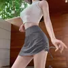 Falda Corta Deportiva de Verano para Mujer, Skort de Secado Rápido, Pantalones de Yoga Anti-Exposición, Falda Fitness de Glúteos Melocotón, Shorts Falsos de Dos Piezas