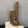 6625-5~Botas Dobráveis de Uso Duplo~Botas de Salto Alto Bico Fino Estilo Francês Acima do Joelho para Mulheres 2024 Novo Estilo