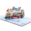 Tarjeta de felicitación 3D Estéreo Navideña de Amazon Transfronteriza Tallado en Papel Hecho a Mano Tarjeta Navideña Creativa Extranjera en Inglés