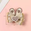 Nuevo Estilo Coreano Color Cálido Lindo Orejas de Conejo de Perla Corazón Dulce Niña Pin Lateral Accesorios para el Cabello Accesorios