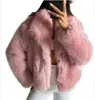 Comercio Exterior Transfronterizo Ropa de Abrigo de Invierno con Solapa Grande de Piel Sintética para Mujer Estilo Dama Elegante Ropa de Abrigo de Piel Artificial
