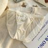 Ins Moonlight Girl ~ Roupa íntima de renda de cetim com fenda alta, sexy, confortável, respirável, de algodão, virilha, cintura média, novo estilo