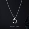 Acero de titanio no se decolora doble anillo collar anillo colgante hombres y mujeres hip-hop Joker cadena para suéter al por mayor moda personalidad largo