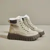 Nuevas botas Martin de invierno para comercio exterior y comercio electrónico transfronterizo, estilo coreano de caña alta con forro de felpa, suela gruesa, casual, cálidas, adecuadas para estudiantes mujeres y fotografía callejera
