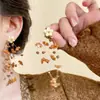 Brincos Novos de Outono e Inverno com Flores Maillard e Franjas, Brincos Longos de Pesca com Miçangas, Fashionáveis e Doces, Nicho de Luxo