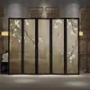 Biombo Estilo Chino para Sala de Estar y Dormitorio, Moderno Sencillo Entrada de Casa Madera Maciza Plegable Móvil