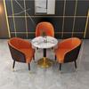 Mesa de negociación y silla de lujo ligeras, combinadas, para salón de belleza, cafetería, mesa y silla de ocio, mesa redonda y silla de recepción para club de hotel.