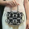 Bolsa Pequeña de Verano 2025 Nuevo Estilo Bosque Chica Suave Moda Hueca Pequeño Aroma Alto Grado Elegante Acrílico de Mano Tejida