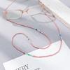 Cadena para gafas con cuentas de cristal de color macarrón, de doble uso, antipérdida, pequeña y fresca, venta al por mayor transfronteriza.