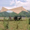 Toldo de Camping al Aire Libre Algodón Retro Protector Solar Impermeable Mariposa Lujo Ligero Cuadrado Protector Solar Toldo de Tienda de Camping