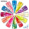 Explosões transfronteiriças resistente ao derretimento hexagonal 123mm misturado 12-color nail art lantejoulas conjunto nail art jóias patch