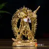 Suministros Budistas de Xizang Adornos Nepal Cobre Completamente Chapado en Oro Nudo de Naluo Estatua de la Madre Buda 20 cm de Alto Estatua Protectora del Dharma