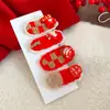 Pinza para el pelo de Terciopelo Rojo de Año Nuevo, Nuevo Estilo Chino, Temperamento Propicio y Festivo, Pinza de Pato, Accesorio para el Cabello de Lujo Ligero y de Gama Alta para Mujer