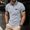 2026 Nueva Camisa Polo de Color Sólido Estilo Americano Manga Corta Cuello Campana Transfronterizo Verano Deportes Amazon AliExpress Estilo de Negocios