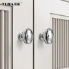 Tirador de cajón de armario de cromo brillante de lujo ligero estilo francés, tirador de un solo agujero estilo minimalista para gabinete de baño, gabinete de entrada, zapatero y alacena