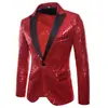 Traje de Lentejuelas Doradas de Rendimiento Europeo y Americano Traje de Corea del Sur Chaqueta de Estudio para Hombre Host MC de Nightclub XZ28