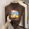 Top cálido de manga larga para niñas, con forro polar cepillado, colección otoño/invierno 2026, capa base versátil para niños mayores, camiseta elegante