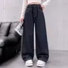 Pantalones Vaqueros Lisos para Niñas Primavera y Otoño 2026 Nuevos Elegantes Estudiantes de Secundaria Niñas Holgados Casuales Pantalones Largos de Pierna Recta