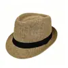 Sombrero de caballero transpirable estilo británico con protección solar, sombrero jazz de fibra única de papel con ala corta, sombrero vintage unisex